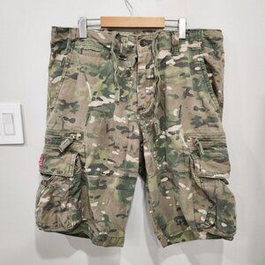 VTG 90s Molecule Shorts Mens 38 Cool Fusion Baggy Camo Cargo 100% Cotton Canvas
